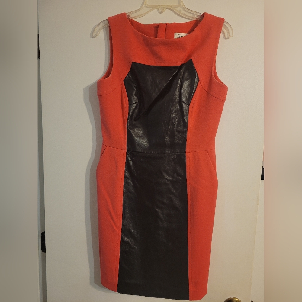 Milly Orange and Black Sleeveless Dress